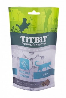 Купить TiTBiT Чистка зубов Хрустящие подушечки с мясом утки для кошек