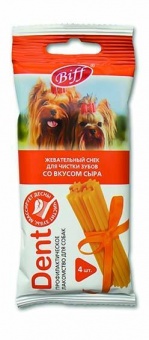 Купить Biff Жевательный снек для чистки зубов со вкусом сыра Dent для собак мелких пород 4 шт 40 г