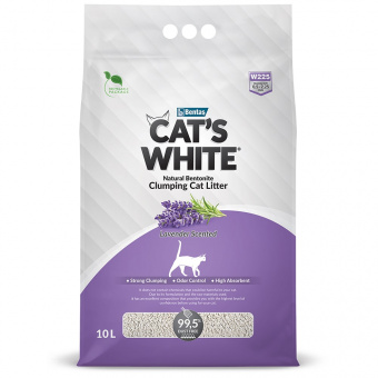 Купить Cat's White Lavender Scented комкующийся наполнтель с ароматом лаванды для туалета кошек 10 л