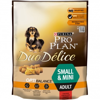 Купить Pro Plan Duo Delice Small and Mini Adult для собак мелких и карликовых пород с говядиной 700 г