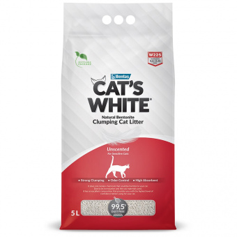 Купить Cat's White Natural Unscented комкующийся наполнитель без ароматизатора для туалета кошек 5 л