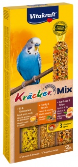 Купить Vitakraft Kracker крекеры для волнистых попугаев с мёдом, яйцом и фруктами, 3 палочки