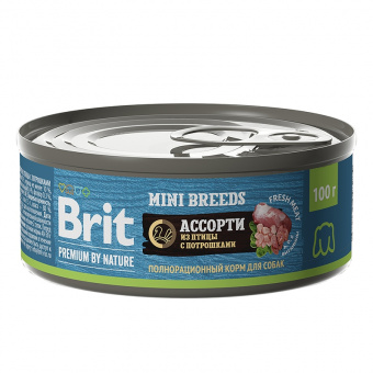 Купить Brit Premium by Nature Mini Breeds Ассорти из птицы с потрошками для собак мелких пород 100 г