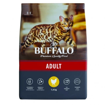 Купить Mr.Buffalo Adult для кошек с курицей 1,8 кг