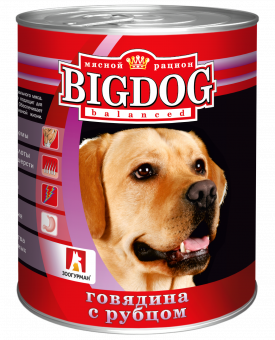 Купить Big Dog Говядина с рубцом для собак 850 г