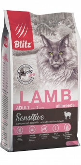 Купить Blitz Sensitive Adult Lamb для кошек с ягненком 2 кг