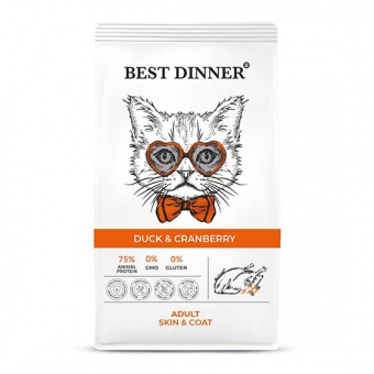 Купить Best Dinner Adult Duck & Cranberry для кошек с уткой и клюквой 1,5 кг