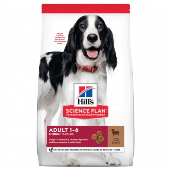 Купить Hill's Science Plan Medium Adult Lamb & Rice для собак средних пород с ягненком и рисом 2,5 кг