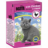 Bozita Mini кусочки в желе с курицей для котят 190 г