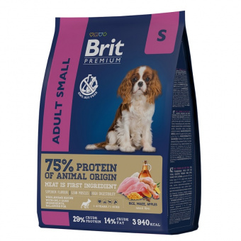 Купить Brit Premium Adult Small для собак мелких пород с курицей 1 кг