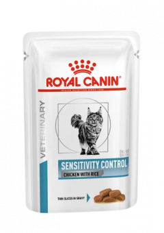 Купить Royal Canin Сенситивити Контроль кусочки в соусе с цыплёноком и рисом для кошек 100 г