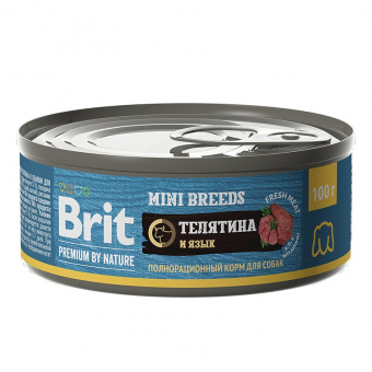 Купить Brit Premium by Nature Mini Breeds Телятина и язык для собак мелких пород 100 г