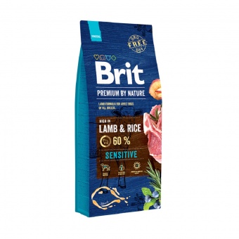 Купить Brit Premium By Nature Sensitive Lamb & Rice для собак с чувствительным пищеварением с ягненком и рисом 15 кг