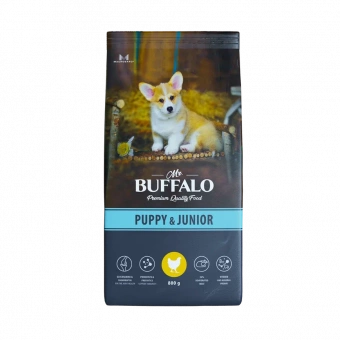 Купить Mr.Buffalo Puppy & Junior для щенков и юниоров с курицей 800 г
