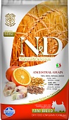 Farmina N&D Ancestral Grain Adult Mini Godfish & Orange низкозерновой корм для собак мелких пород с треской и апельсином 2,5 кг
