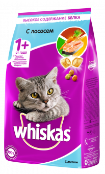 Купить Whiskas с лососем для кошек 1,9 кг