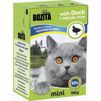 Купить Bozita Mini кусочки в соусе с мясом утки для кошек 190 г
