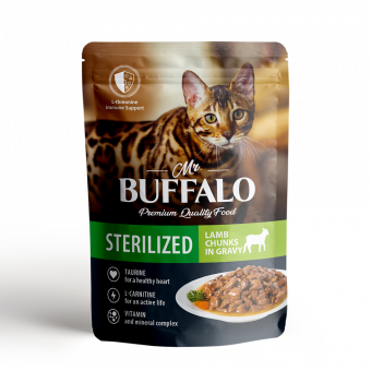 Купить Mr.Buffalo Sterilized Lamb Chanks in Gravy Ягнёнок в соусе для стерилизованных кошек 85 г