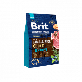 Купить Brit Premium By Nature Sensitive Lamb & Rice для собак с чувствительным пищеварением с ягненком и рисом 3 кг
