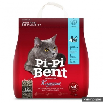 Купить Pi-Pi Bent Классик Комкующийся наполнитель для туалета кошек 12 л