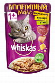 Whiskas Аппетитный Микс Сырный соус Курица Утка для кошек 85 г