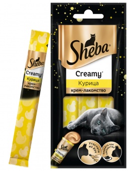 Купить Sheba Creamy Курица крем-лакомство для кошек 3 шт по 12 г