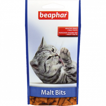 Купить Beaphar Malt Bits Подушечки для выведения шерсти из желудка для кошек 35 г