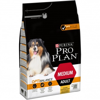 Купить Pro Plan Medium Adult для собак средних пород с курицей 3 кг