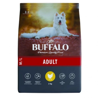 Купить Mr.Buffalo Adult M / L для собак средних и крупных пород с курицей 2 кг