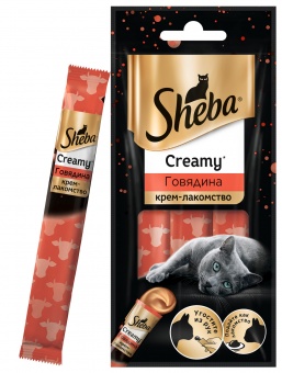 Купить Sheba Creamy Говядина крем-лакомство для кошек 3 шт по 12 г