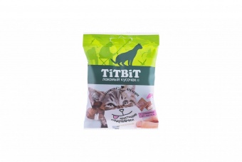 Купить TiTBiT Хрустящие подушечки с паштетом из лосося для кошек 30 г