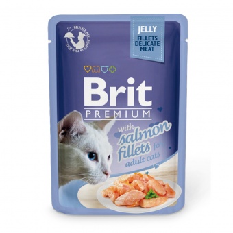 Купить Brit Premium Salmon fillets in Jelly кусочки в желе с лососем для кошек 85  г