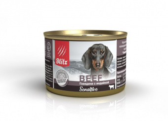 Купить Blitz Sensitive Beef Говядина с индейкой для собак 200 г