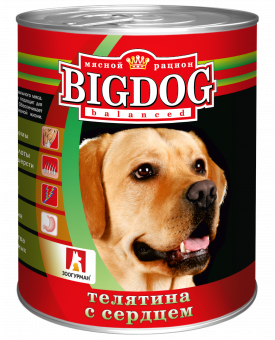 Купить Big Dog Телятина с cердцем для собак 850 г