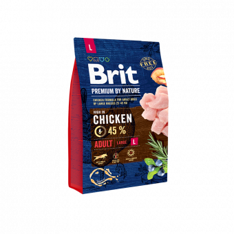 Купить Brit Premium By Nature Adult L для собак крупных пород с курицей 3 кг