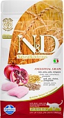 Farmina N&D Ancestral Grain Neutered Chicken & Pomegranate низкозерновой корм для стерилизованных кошек с курицей и гранатом 1,5 кг