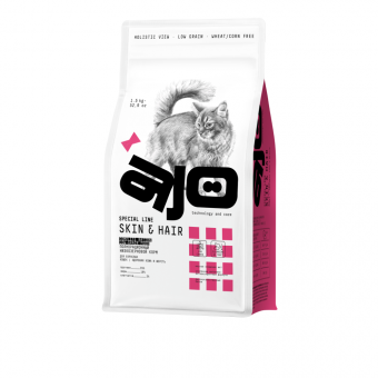 Купить AJO Skin & Hair для кошек здоровая кожа и красивая шерсть 1,5 кг