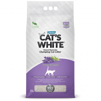 Купить Cat's White Lavender Scented комкующийся наполнтель с ароматом лаванды для туалета кошек 5 л